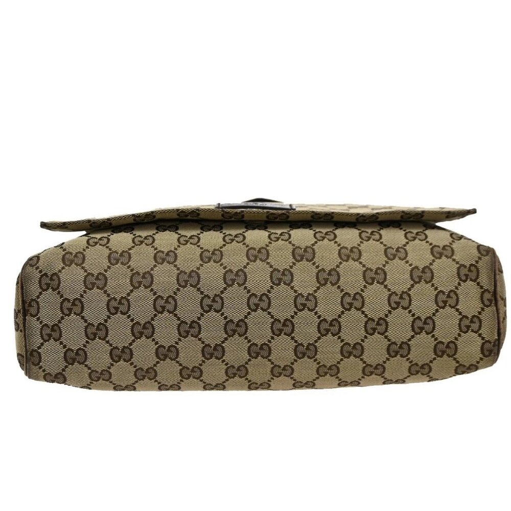 GUCCI GG Pattern Crossbody Messenger Bag Canvas Leather Beige Brown SHW 36KC013 - Picture 6 of 16